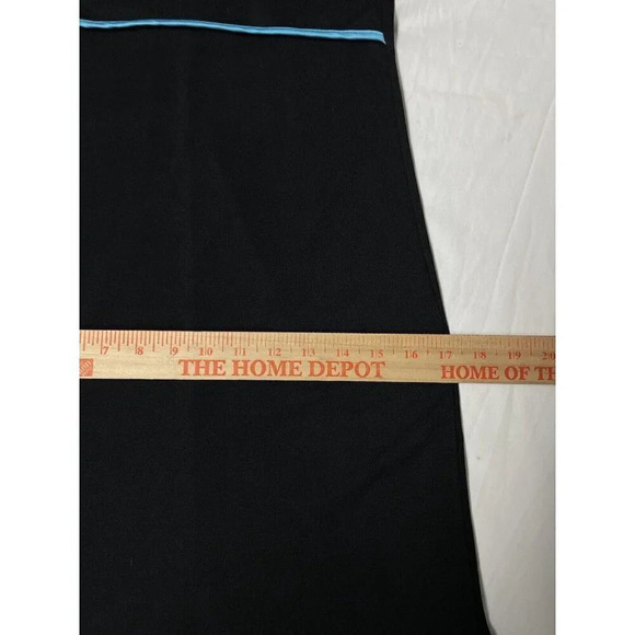 Vtg Byer Too! Halter Dress Sz M Y2K Drop Waist Handkerchief Hem Black Blue Trim - Picture 6 of 7